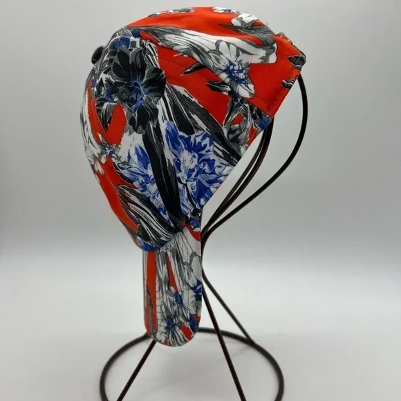 NIKE BALL CAP BRIGHT RED, BLUE, BLACK & WHITE FLORAL TROPICAL DESIGN ONE SIZE - Picture 4 of 10